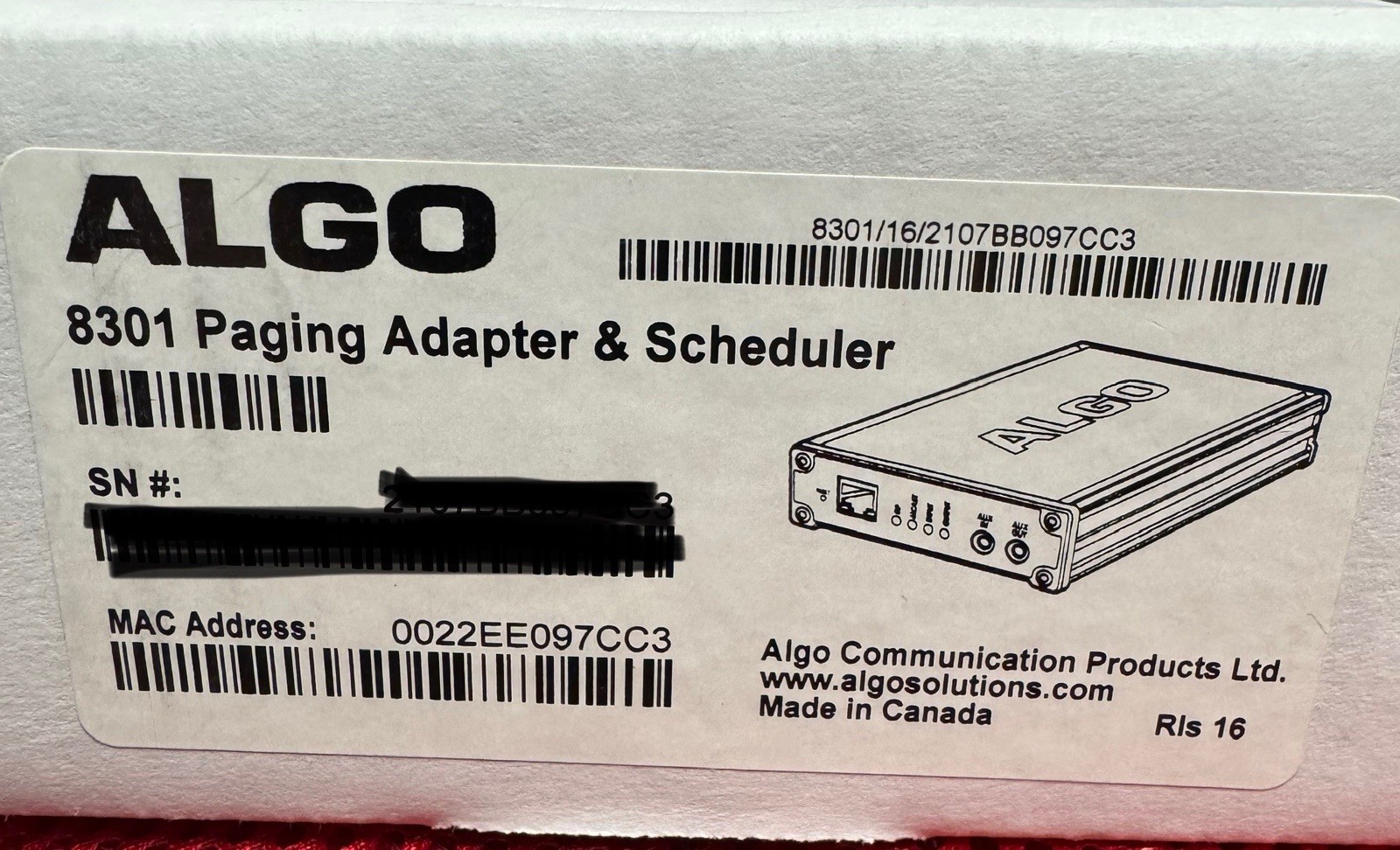 Algo 8301 PoE IP Voice Paging Adapter with Audio Streaming & Bell Scheduler –NEW