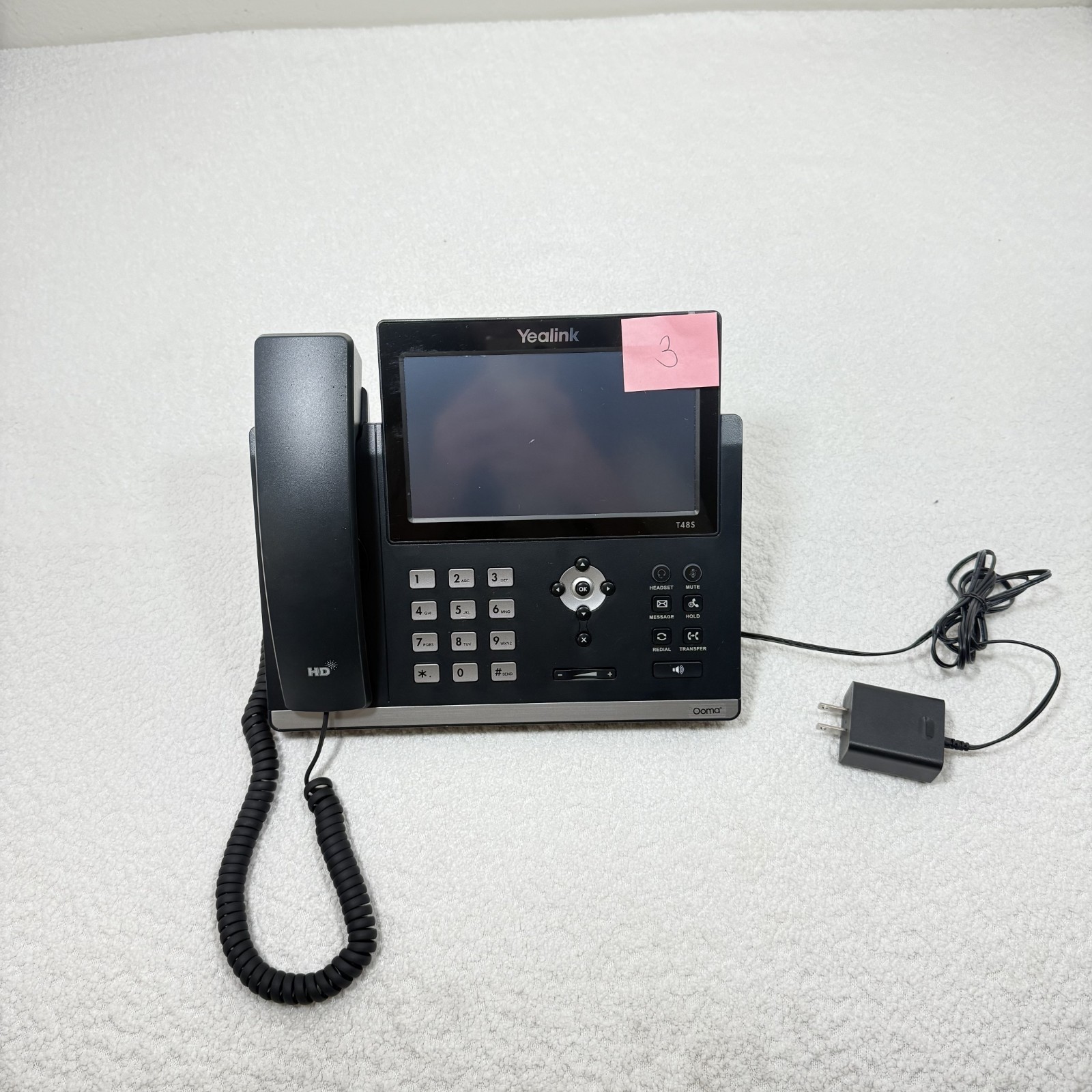 Lot of 3 Yealink T48S Gigabit IP Business Phones w/ Power Adapters Tested