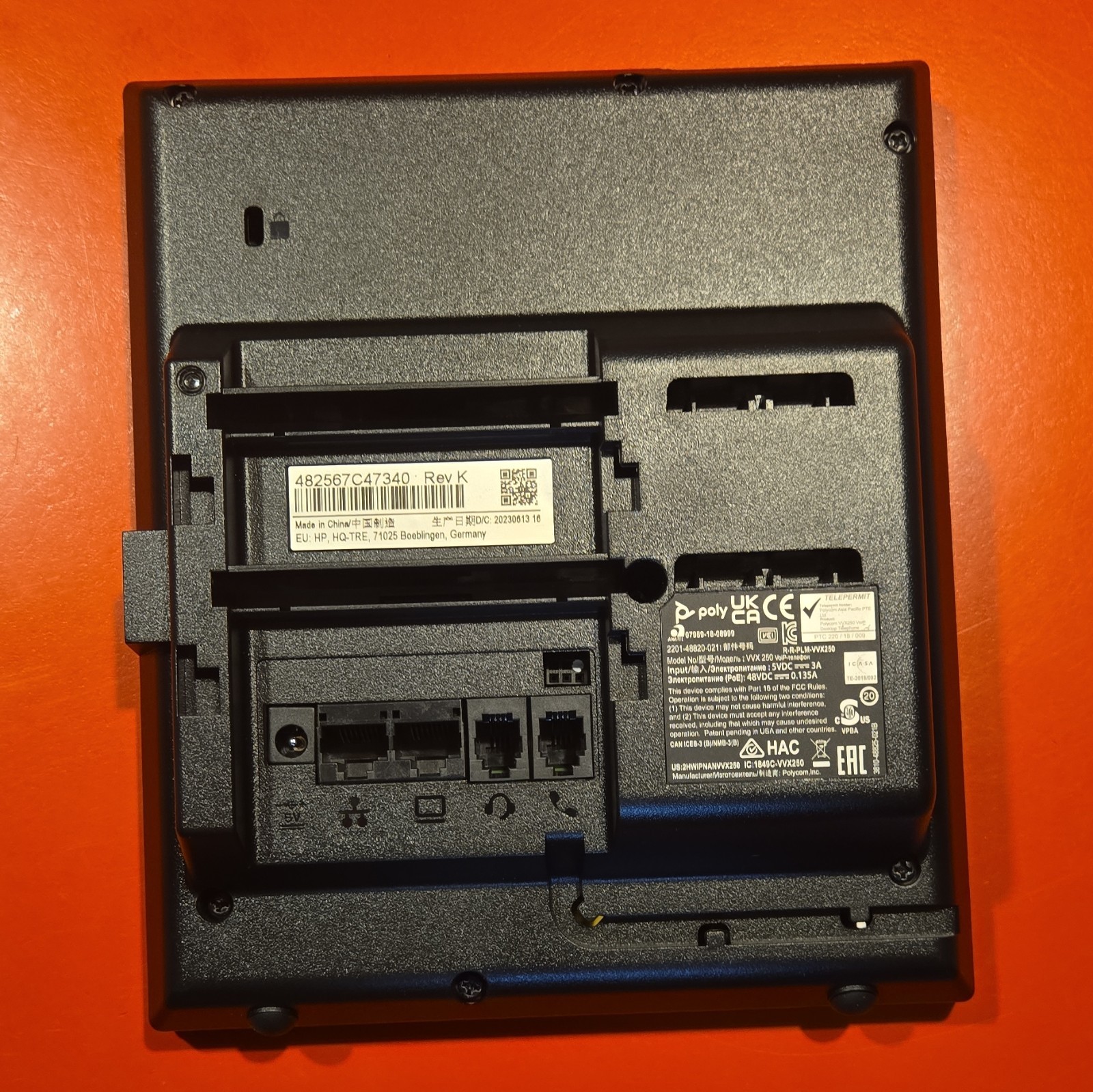 Poly VVX 250 Black IP Phone, 4 Lines, Ethernet (RJ-45), Microban
