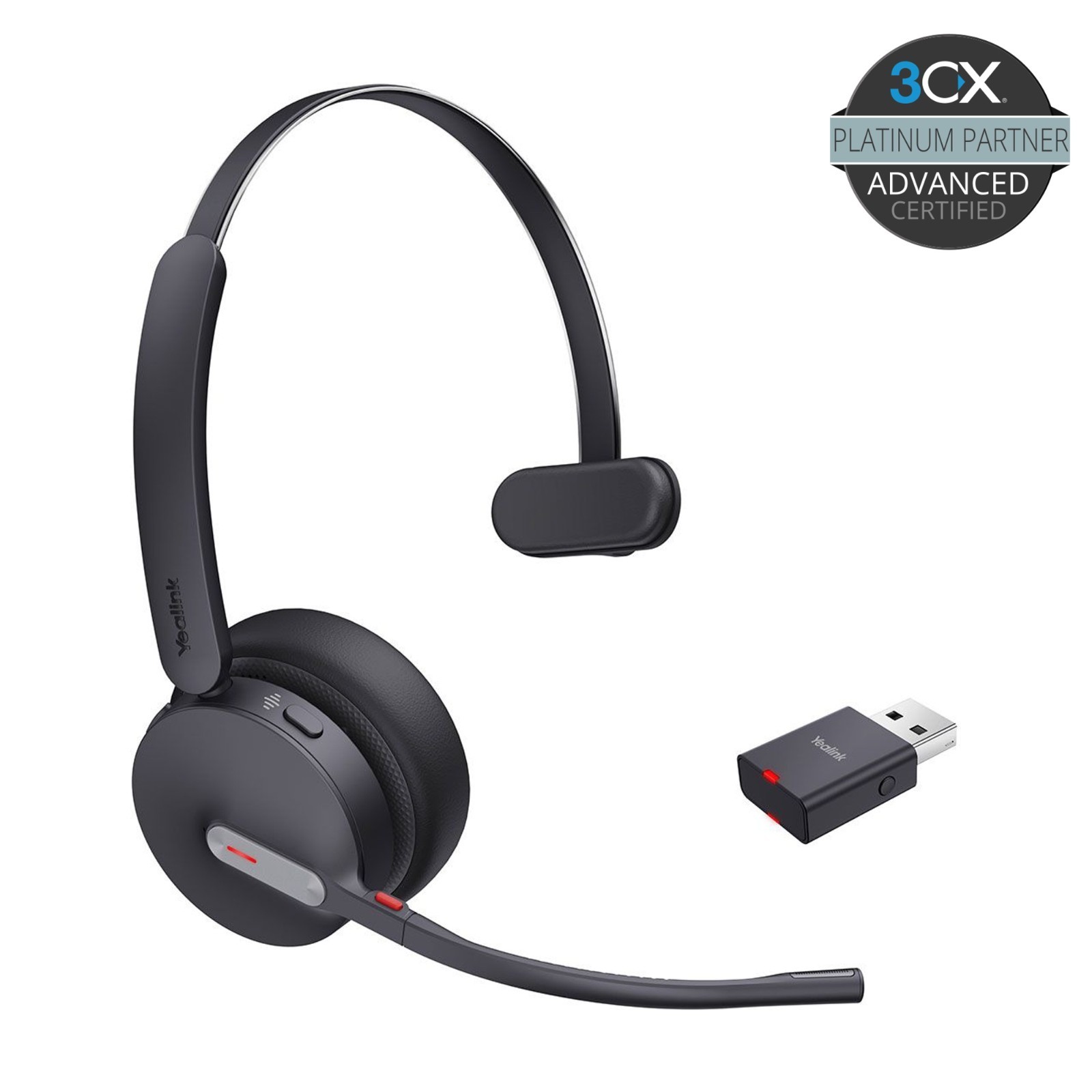 Yealink Universal WH64 Mono DECT Cordless Headset Hybrid USB – 3CX Approved
