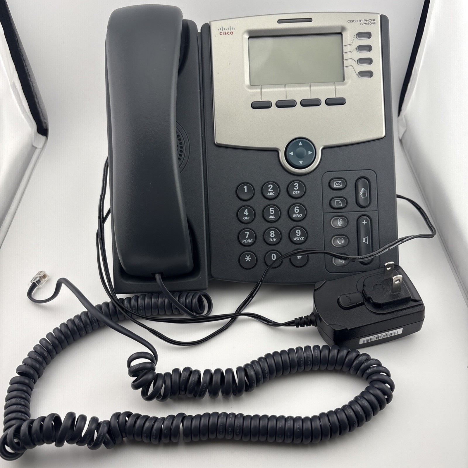 Cisco SPA 504G 4-Line, 2-Port Switch PoE IP Phone with LCD Display ooma (Used)