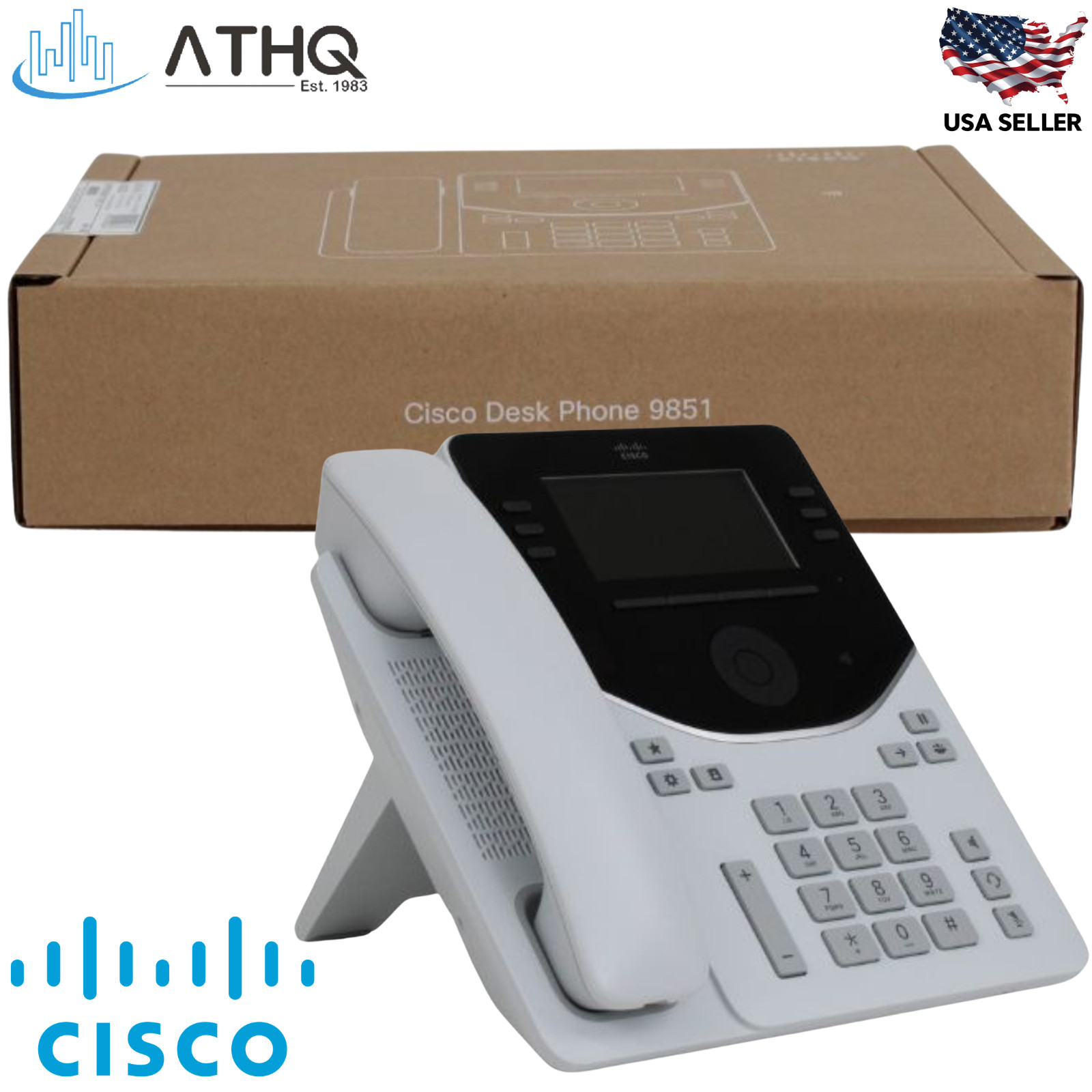Cisco DP-9851-L-K9 Desk Phone 9851 First Light White VoIP TPM 2.0 6-Line PoE NEW