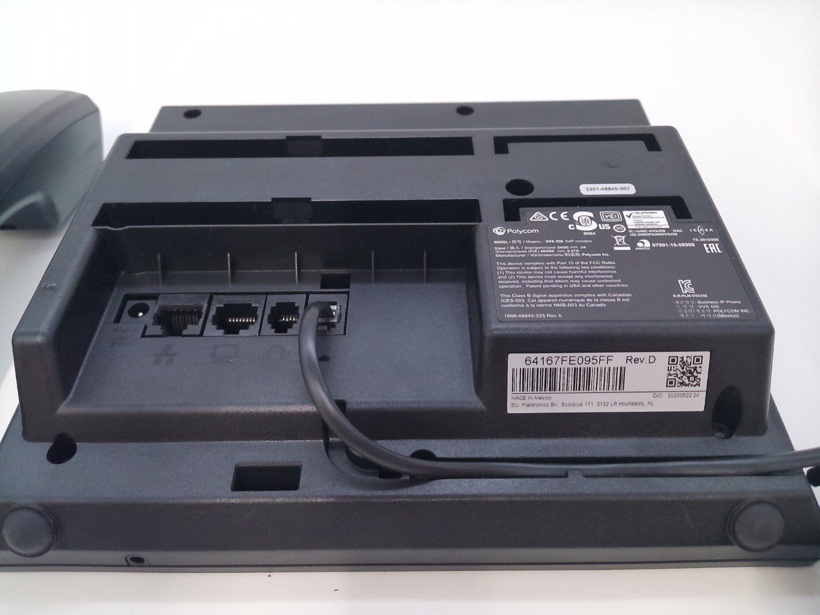 Polycom VVX 450 12-Line IP Phone Black PoE Desk Phone 2201-48840-007 USED RESET