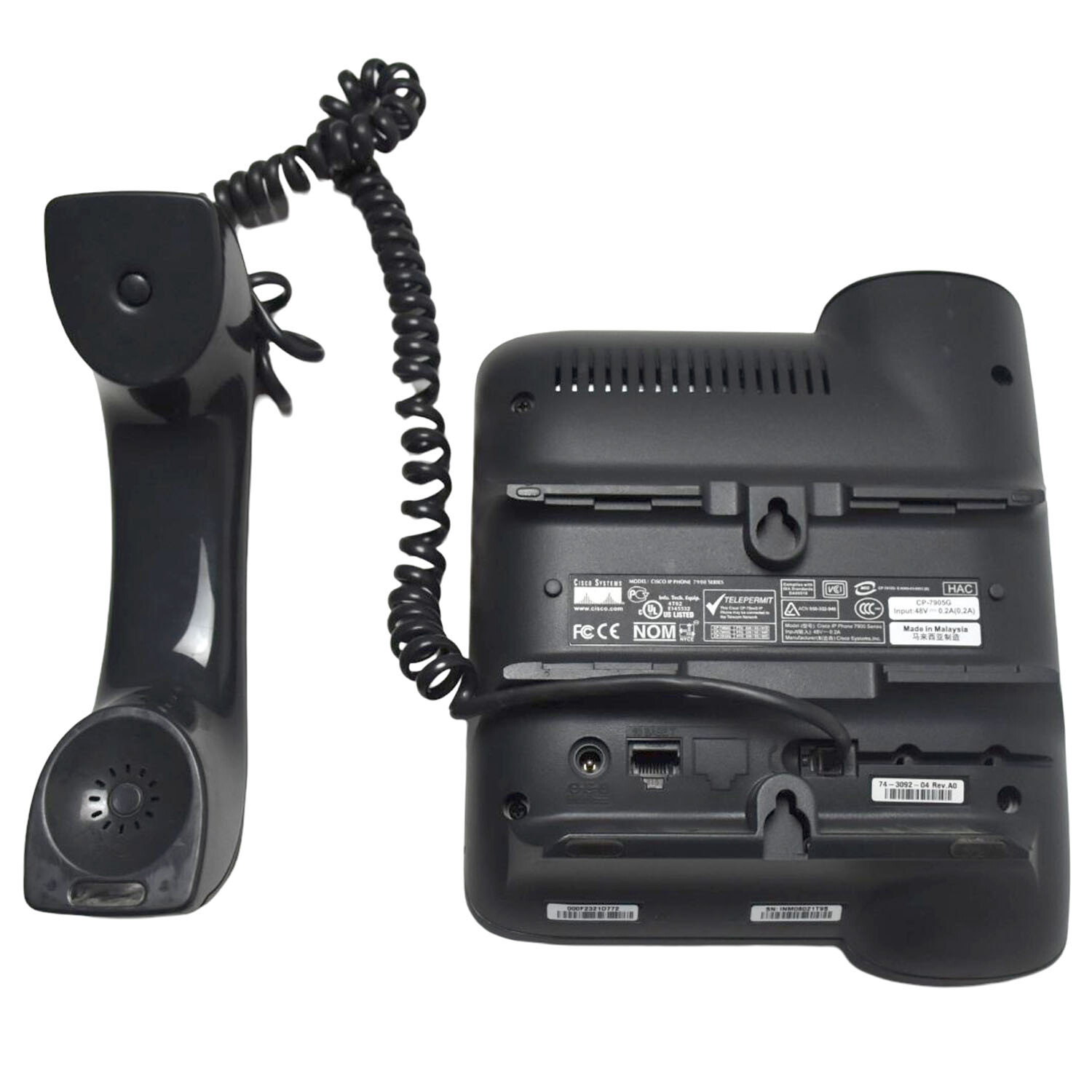 Cisco Polycom CP-7905G 74-3092-05 IP Business Phone Silver Corded Accessories