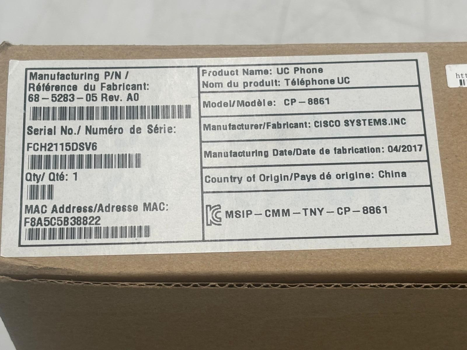 Cisco 8861 IP Phone (CP-8861-K9=) – NEW