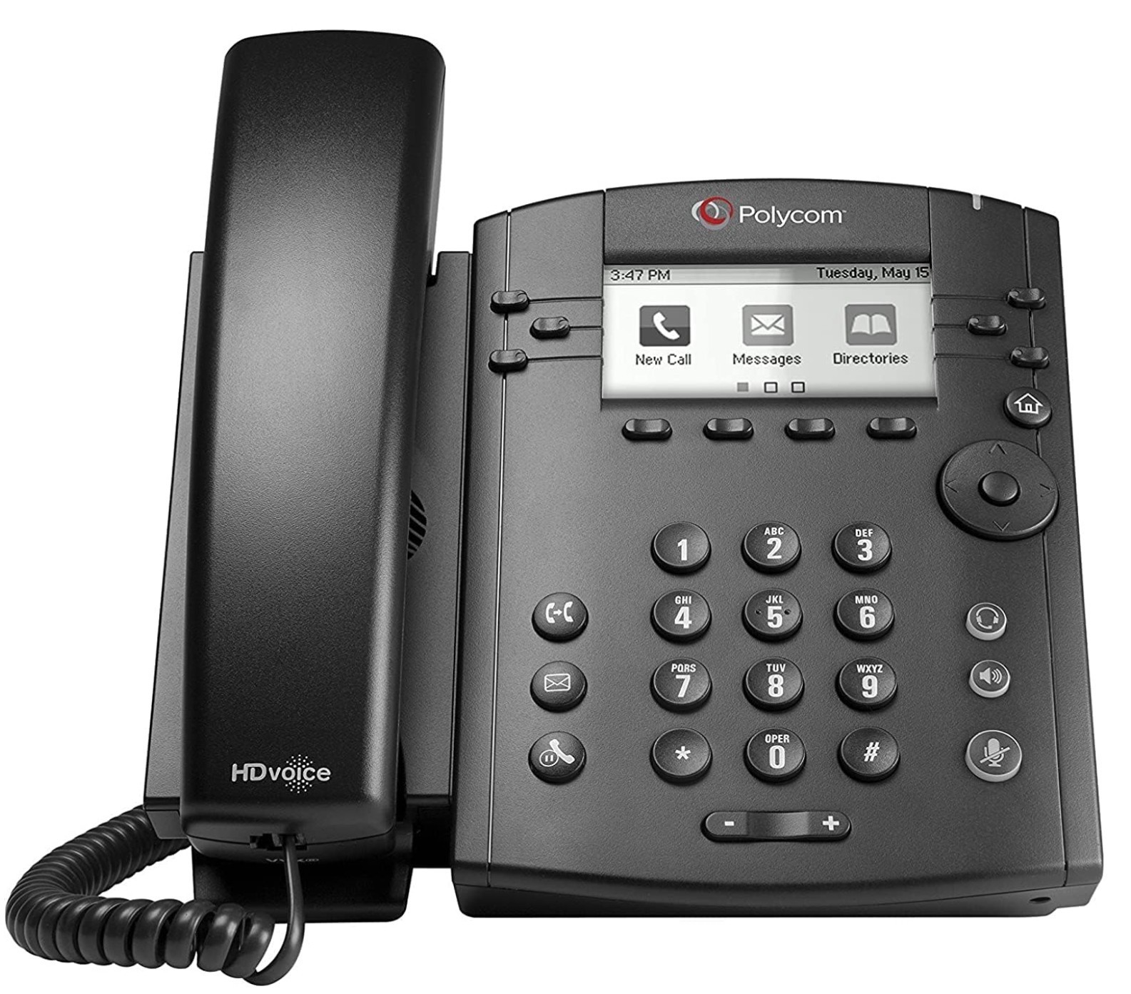 Polycom VVX 300 Series Business Media Desktop Phone – Black (2200-46135-025)