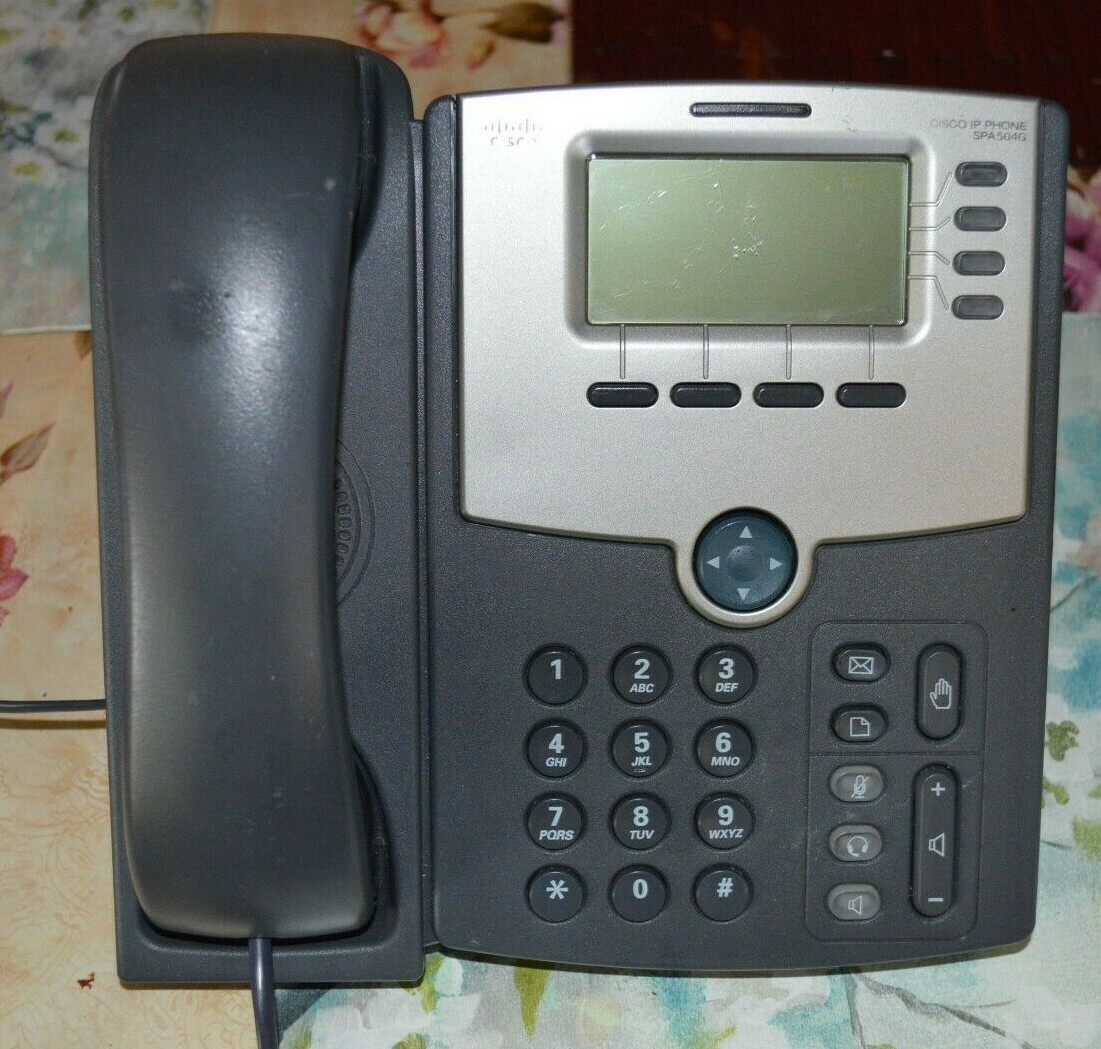 Unlocked Cisco SPA504G 4-Line, 2-Port Switch PoE IP Phone NO desk stand
