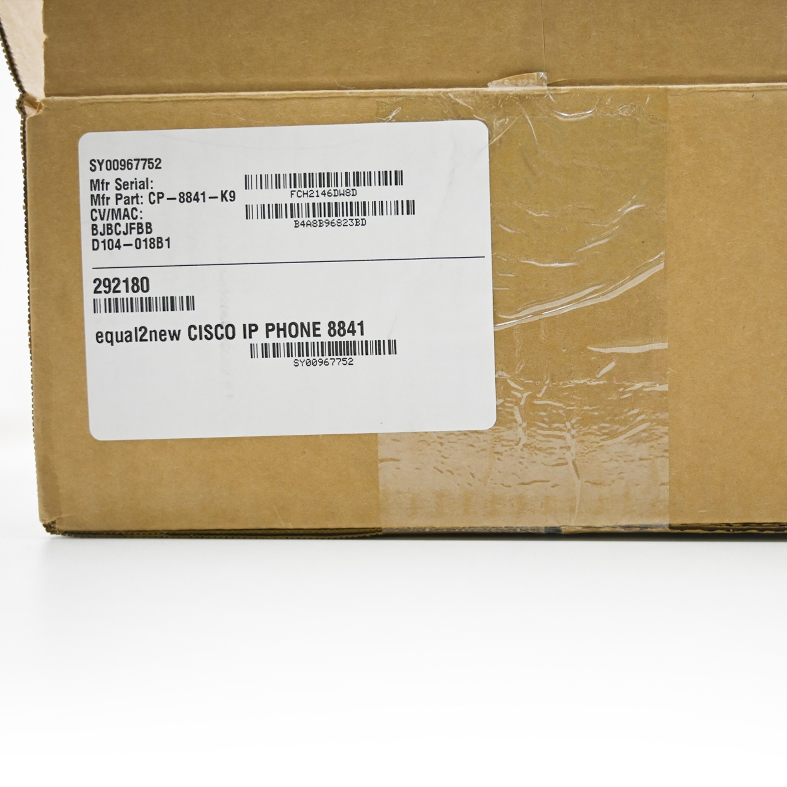 Cisco IP Phone 8841 equal2new SY00967752 Serial FCH2146DW8D CP-8841-K9 292180
