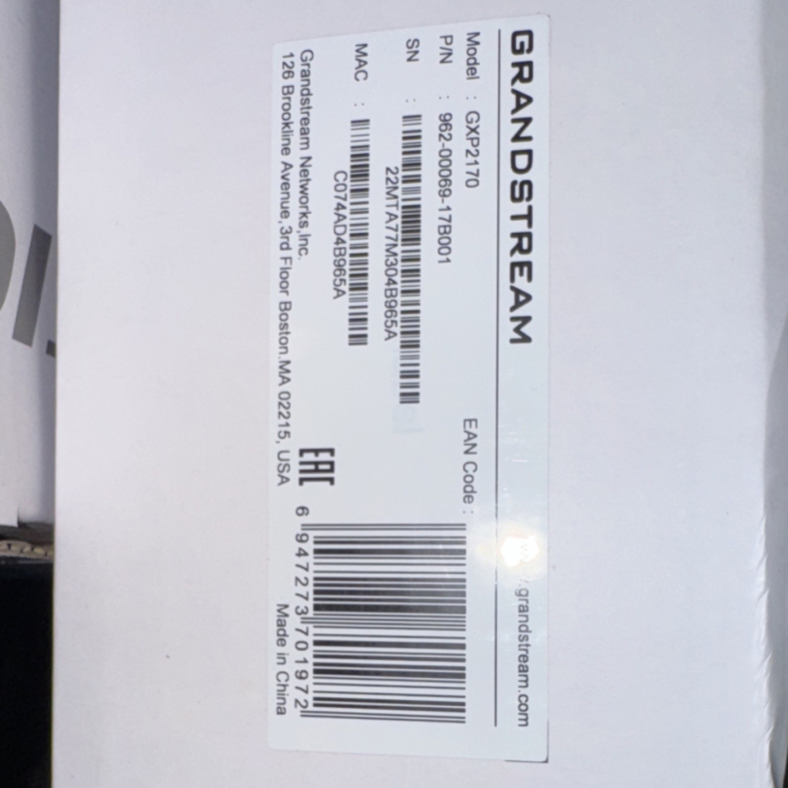 Grandstream GXP2170 Advanced Enterprise HD IP Phone Ethernet (RJ-45) Black