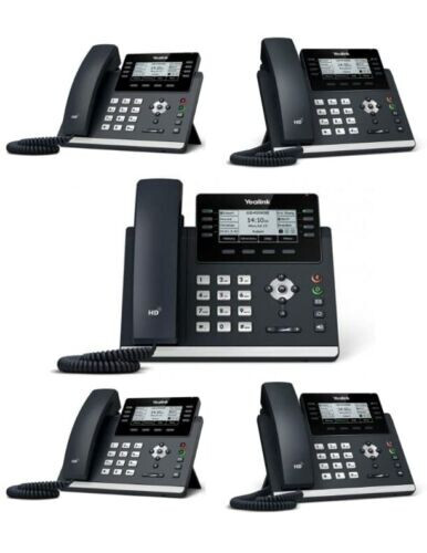 Yealink SIP-T43U IP Phone [5 Pack] PoE- Power Adapter Not Included New