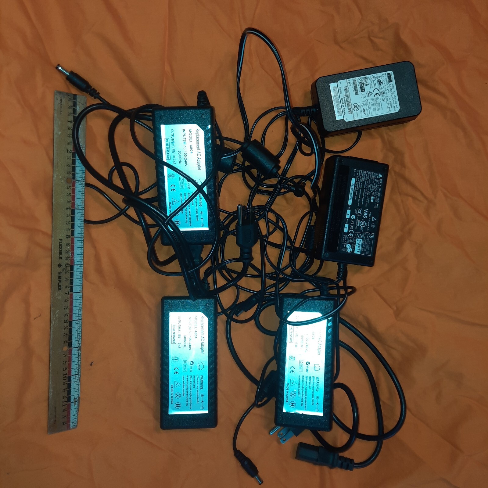 Five Power Supply / AC Adapters for VoIP IP Phones – 48-volt ~~~ R618