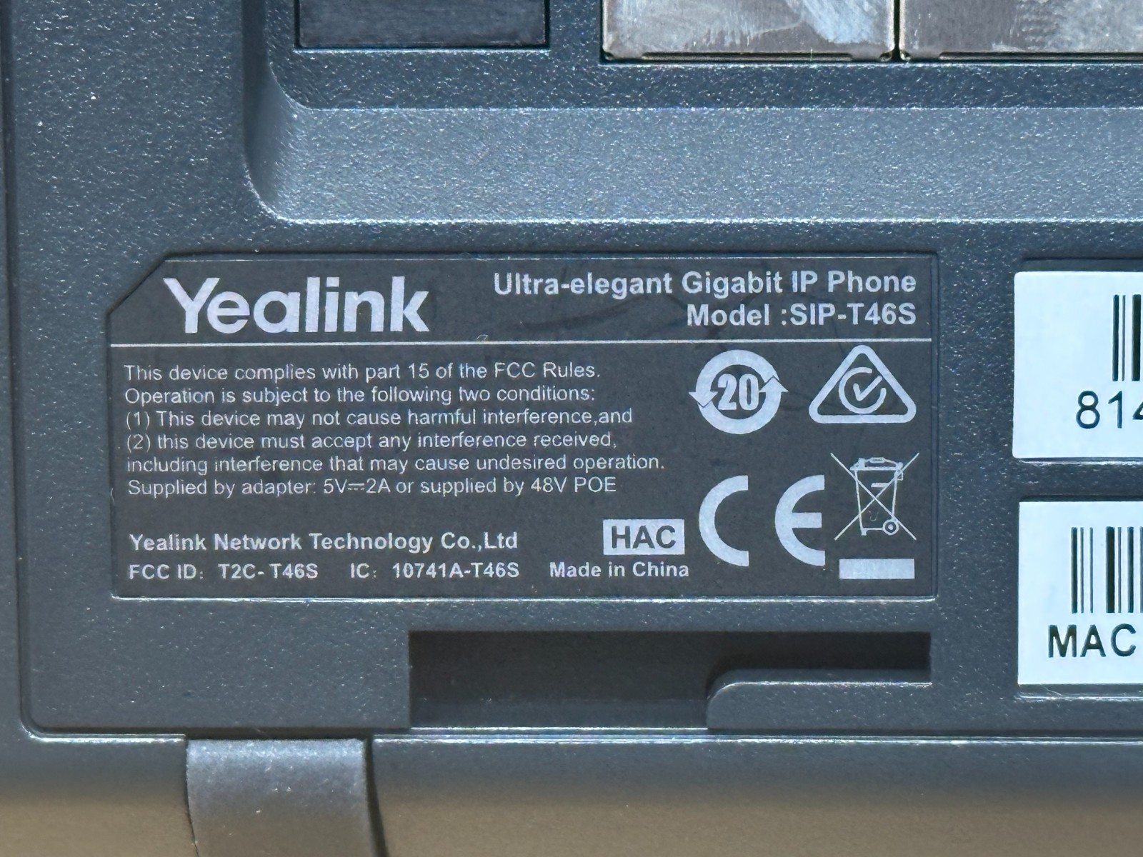 YEALINK GIGABIT IP PHONE SIP-T46S (mcj67)