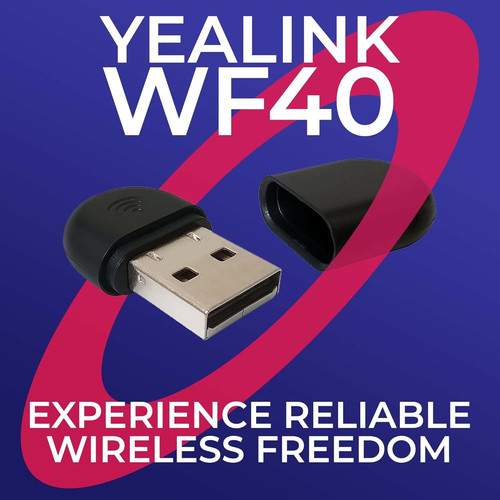Yealink WF40 USB Wi-Fi Dongle Adapter for Desk Phones – 1 pack, Black