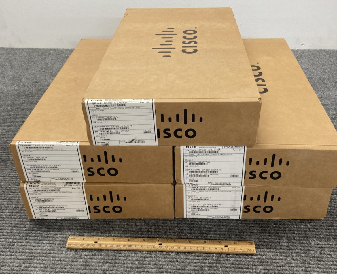 Lot of 5 Cisco UC Phone CP-9971-C-CAM-K9 – Open Box