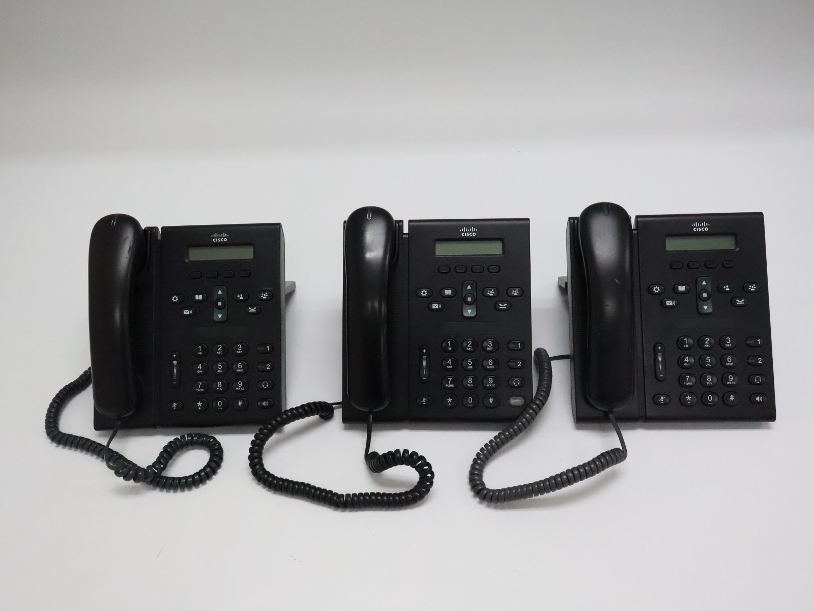 Lot of 3 Cisco CP-6921 Unified IP Business Phones 2-Line Monochrome – Used