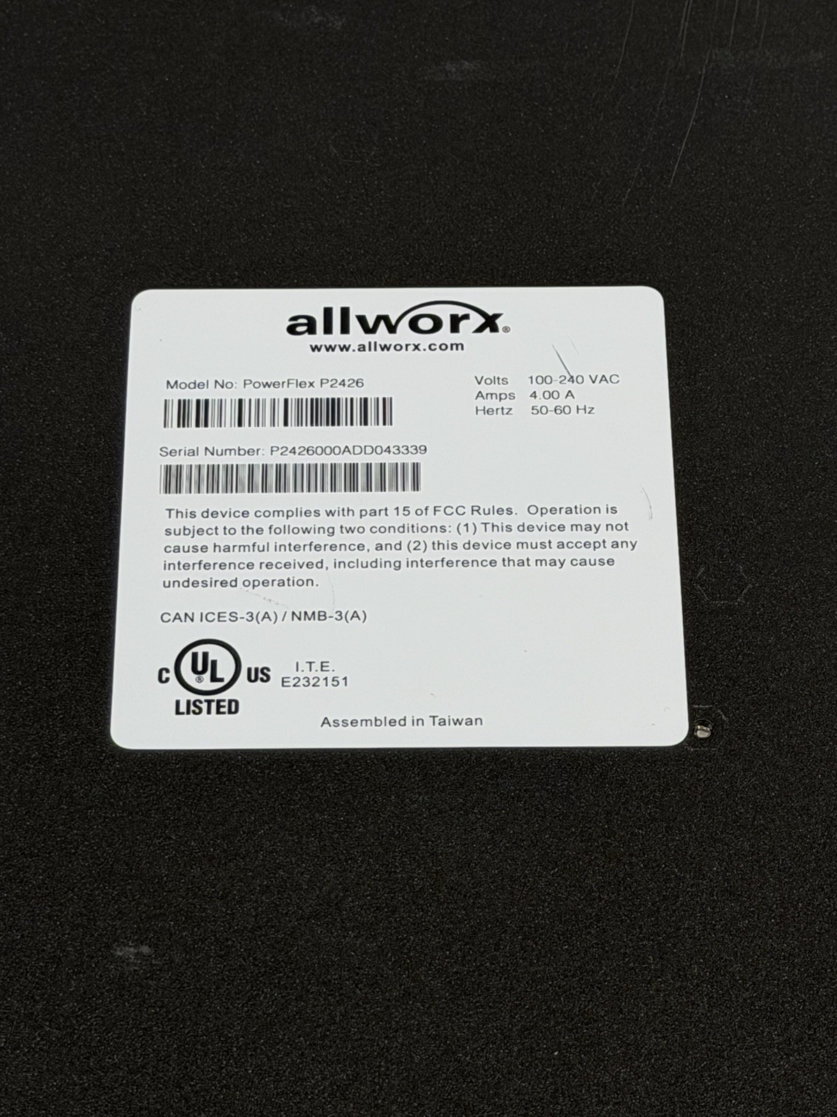 Allworx PowerFlex P2426 20-Port PoE Gigabit Switch Rack mounts