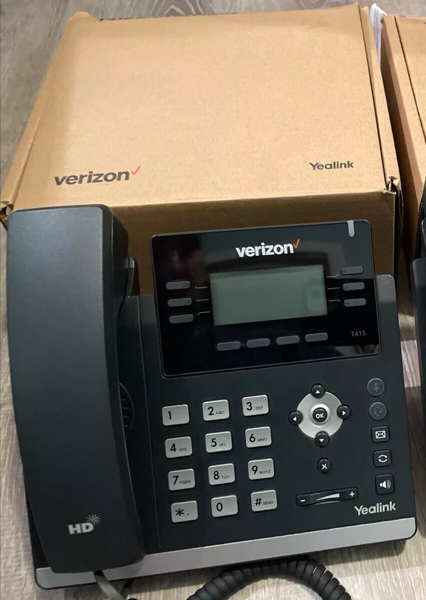 Yealink SIP-T41S POE IP Phones- W/ Stand Handset Cord No AC Adapter Verizon