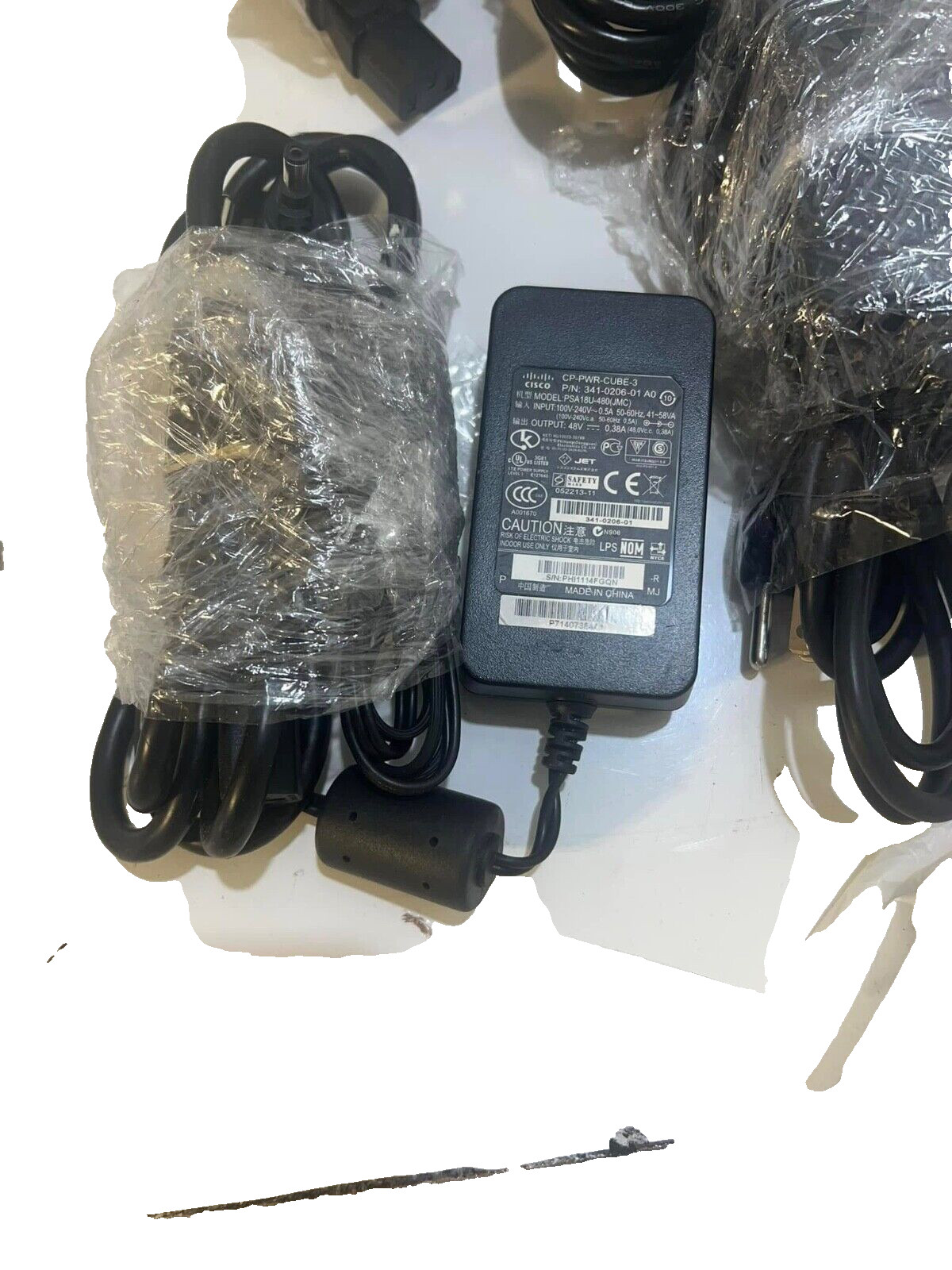 LOT OF 4X Cisco CP-PWR-CUBE-3 Power Supply 341-0206-03 Adapters