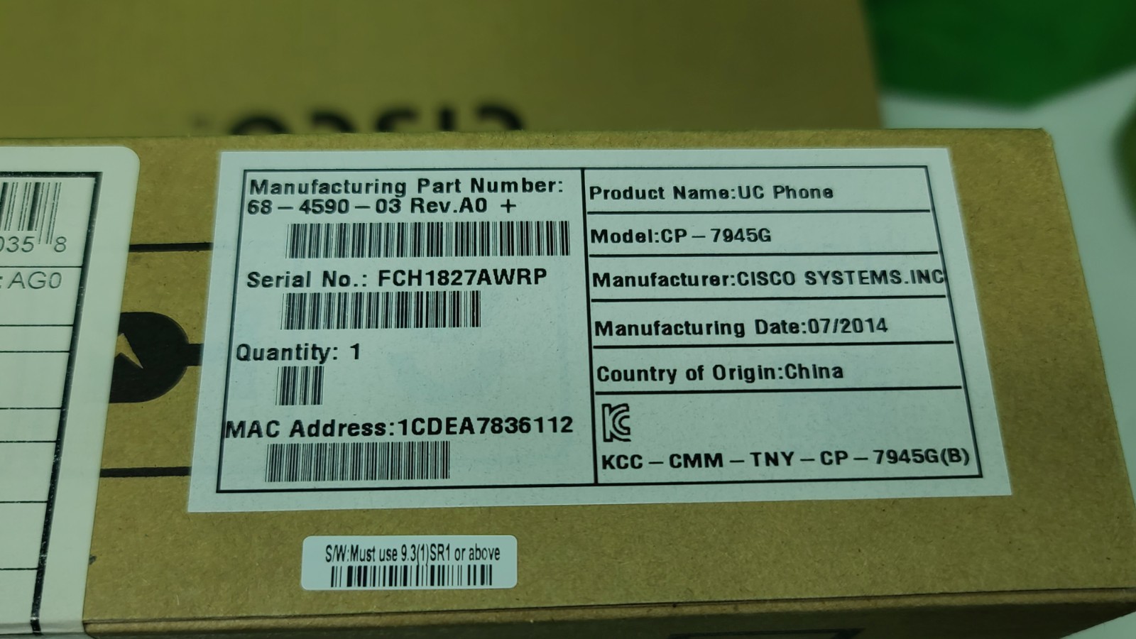 Lot Of 3 Cisco 7945G IP VoIP Gigabit GIGE Telephone Phone CP-7945G -NEW IN BOX