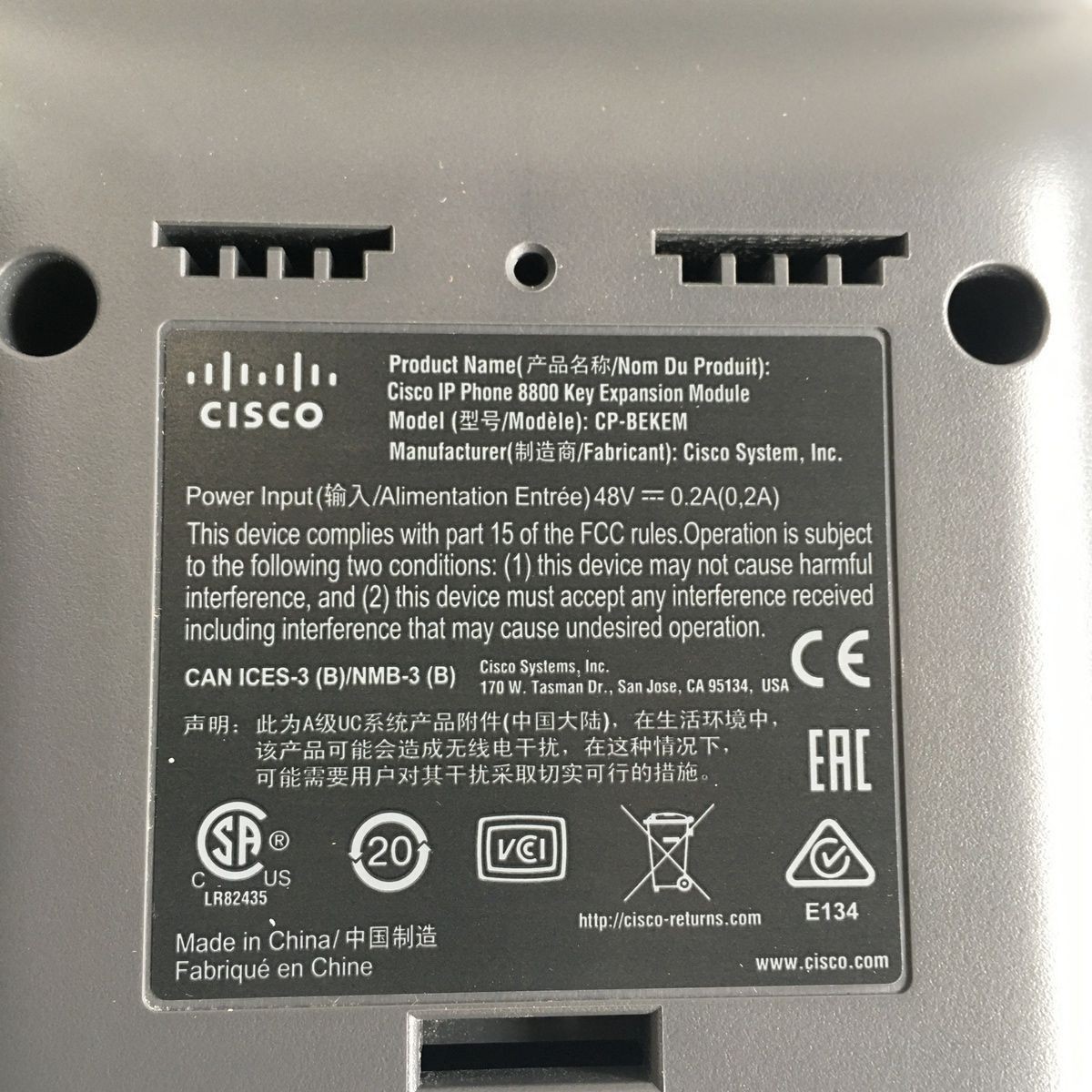 (Lot of 2) Cisco CP-Bekem IP Phone 8800 Key Expansion Modules