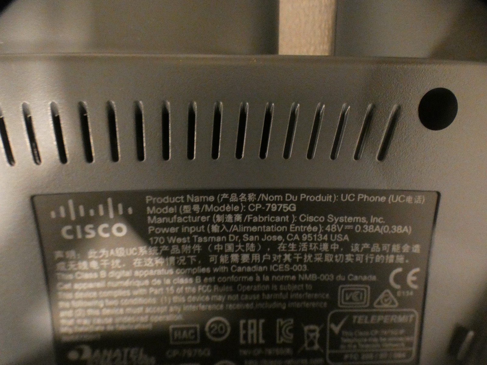 Cisco 7975G (CP-7975G=) 8 Line Color Display Unified IP Phone VoIP(S) Open Box
