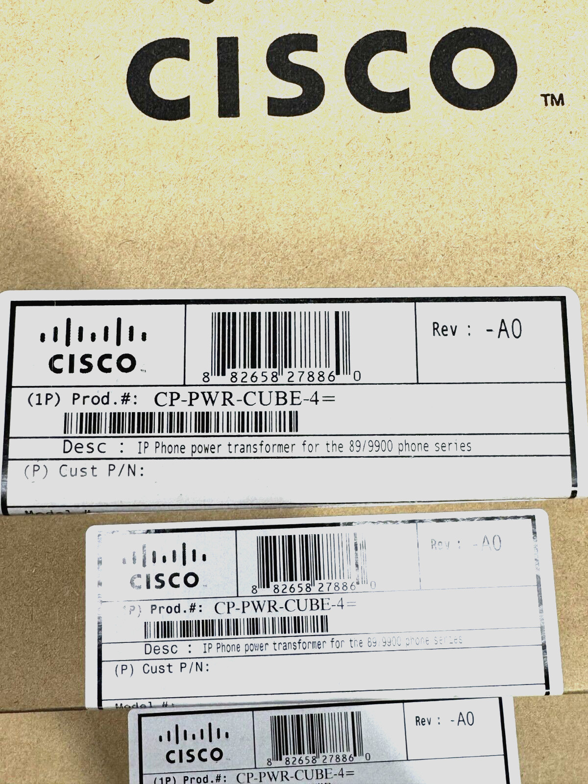 3 Genuine Cisco CP-PWR-Cube-4 IP Phone Power Transformer for IP Phone NEW