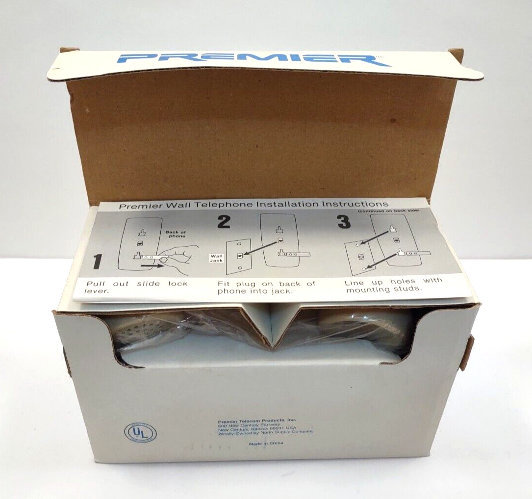 Lot of 8 Premiere HAC 2554 Wall Telephone Tone Dial Phone Hearing Aid Compatible