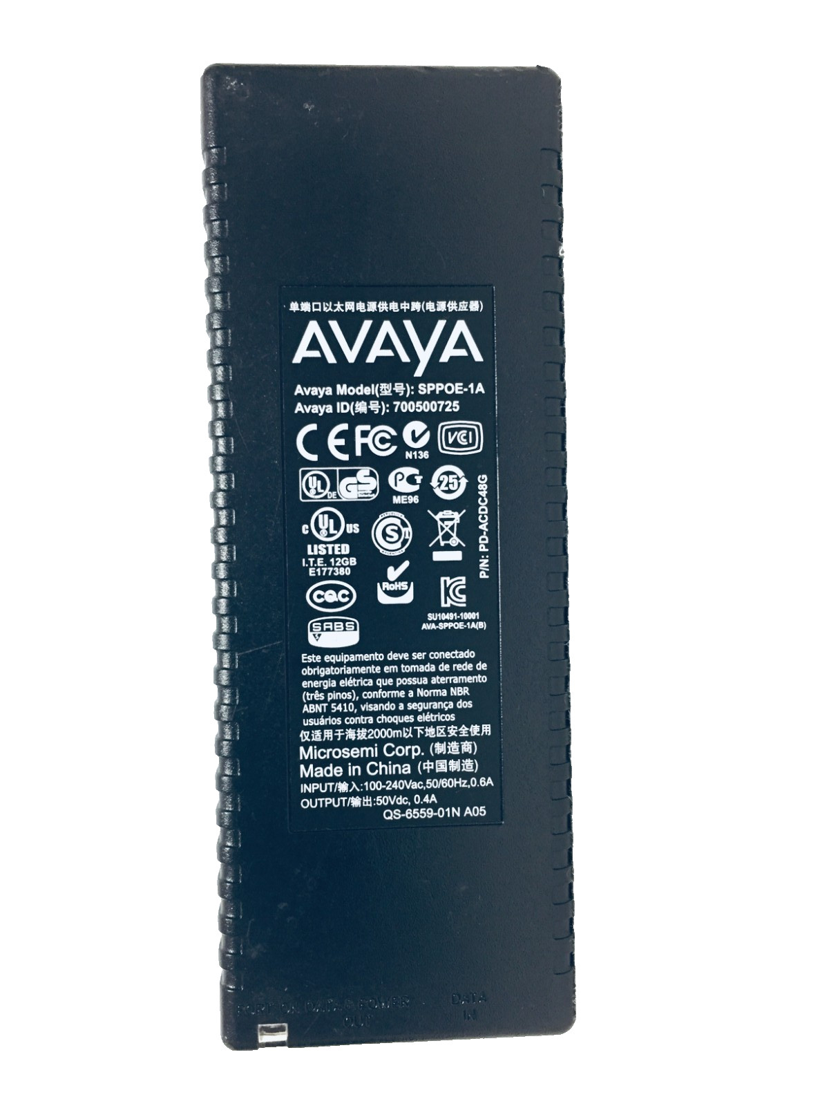 Avaya SPPOE-1A IP Phone PoE Power Over Ethernet Injector (700500725)