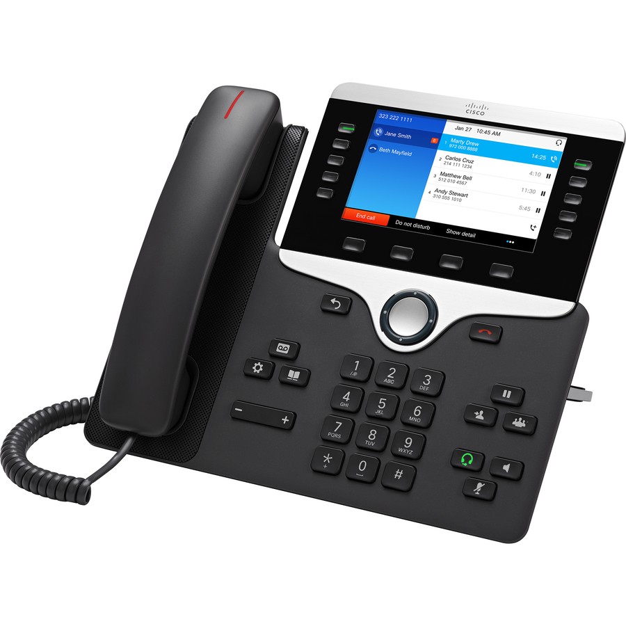 Cisco 8841 IP Phone – Corded – Corded – Wall Mountable – Charcoal
