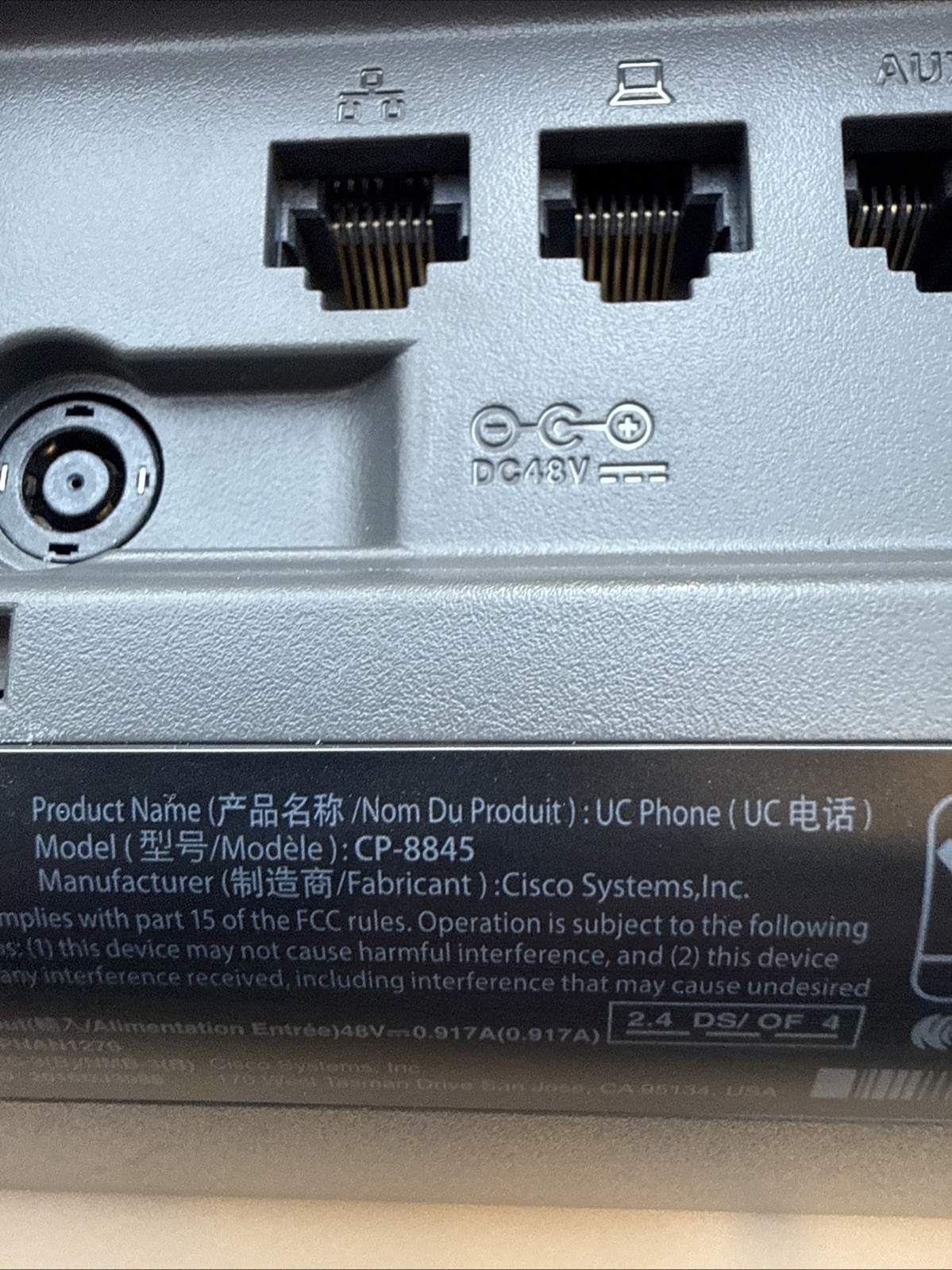 Lot Of 4 Cisco CP-8845 IP Phone No Stand