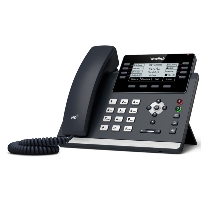 Yealink SIP-T43U Wall Mountable Corded IP Phone POE with PSU Free Shipping