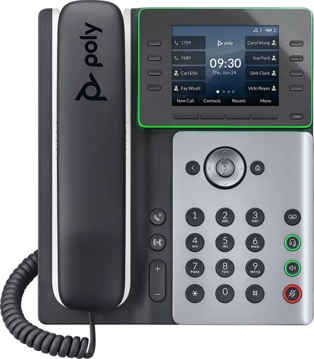 Poly Edge E350 IP Phone – Wi-Fi & Bluetooth with NoiseBlockAI Audio for Hybrid O