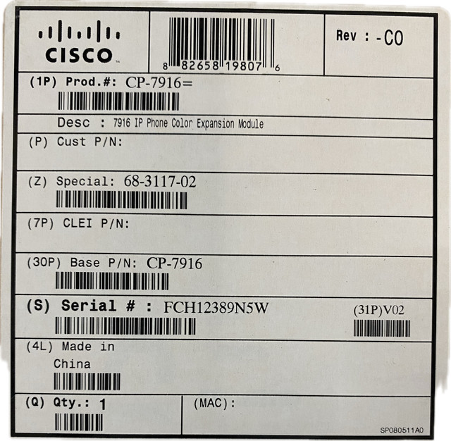 Cisco 7916 IP Phone Expansion Module CP-7916=