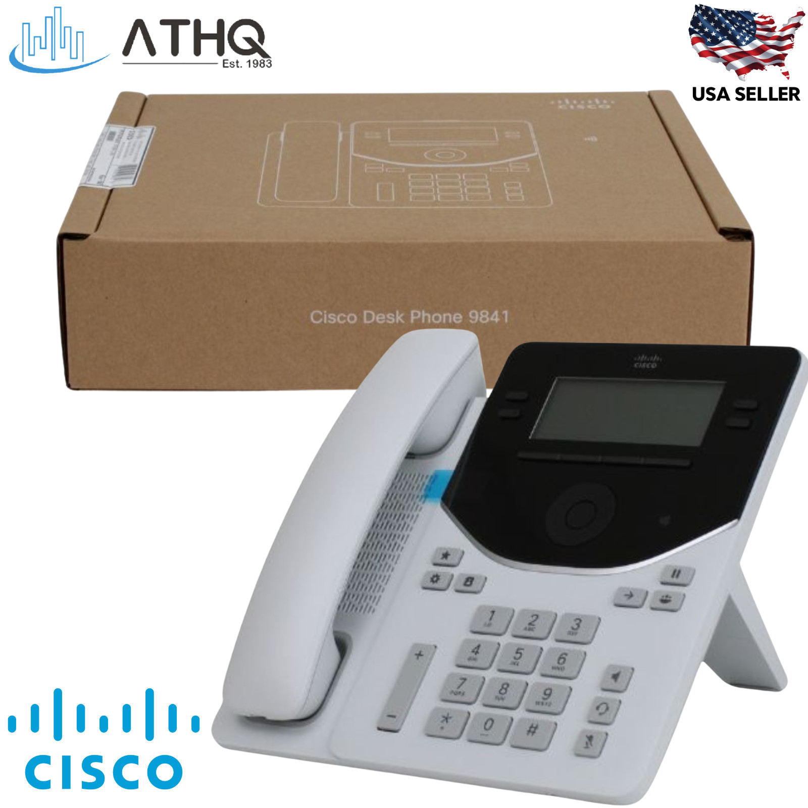 Cisco DP-9841-L-K9 VoIP Phone 9841 4-Line TPM 2.0 Gigabit Ethernet PoE White NEW