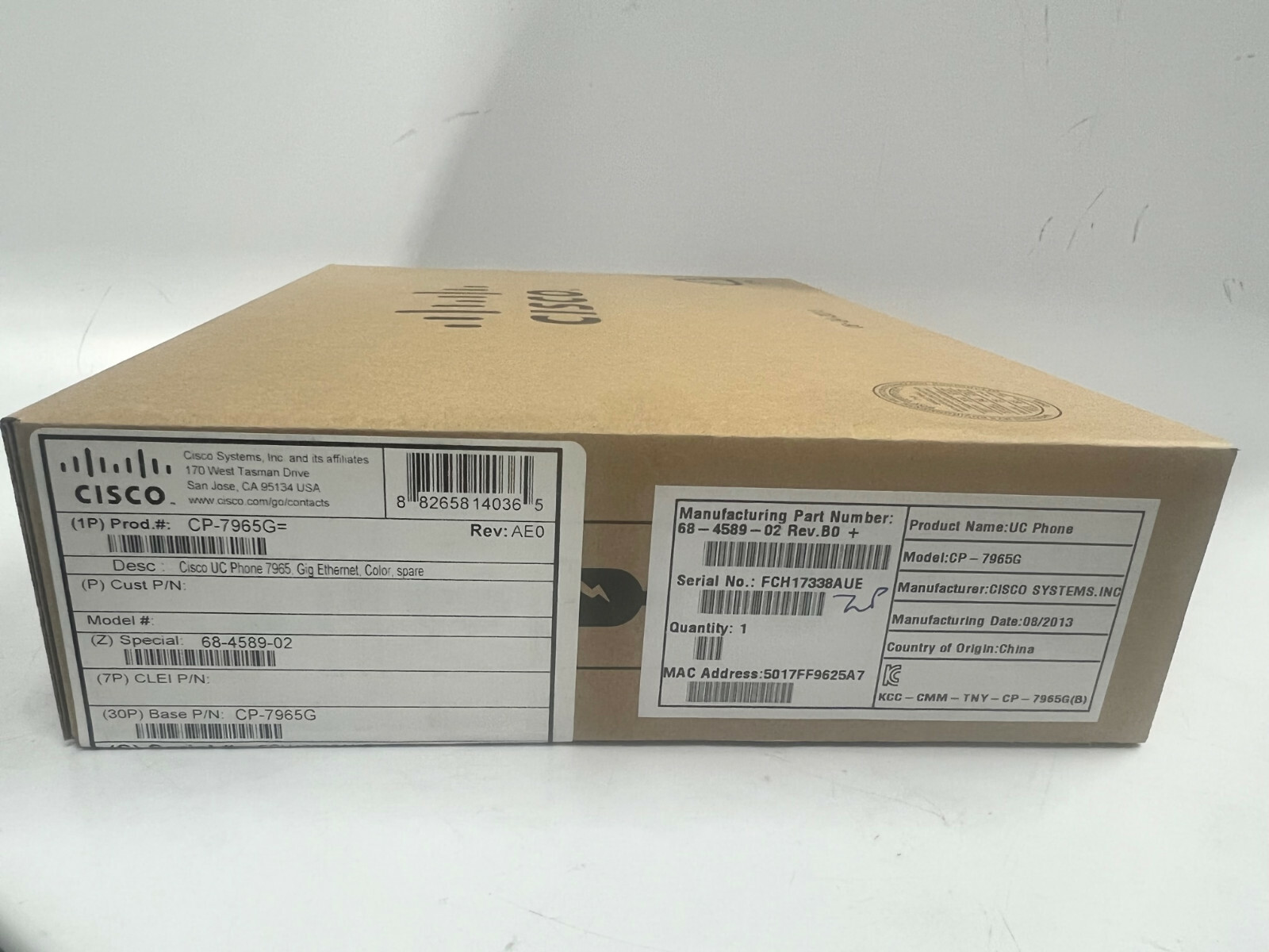 Cisco CP-7965G Unified IP Phone (Black) NEW/Sealed Box