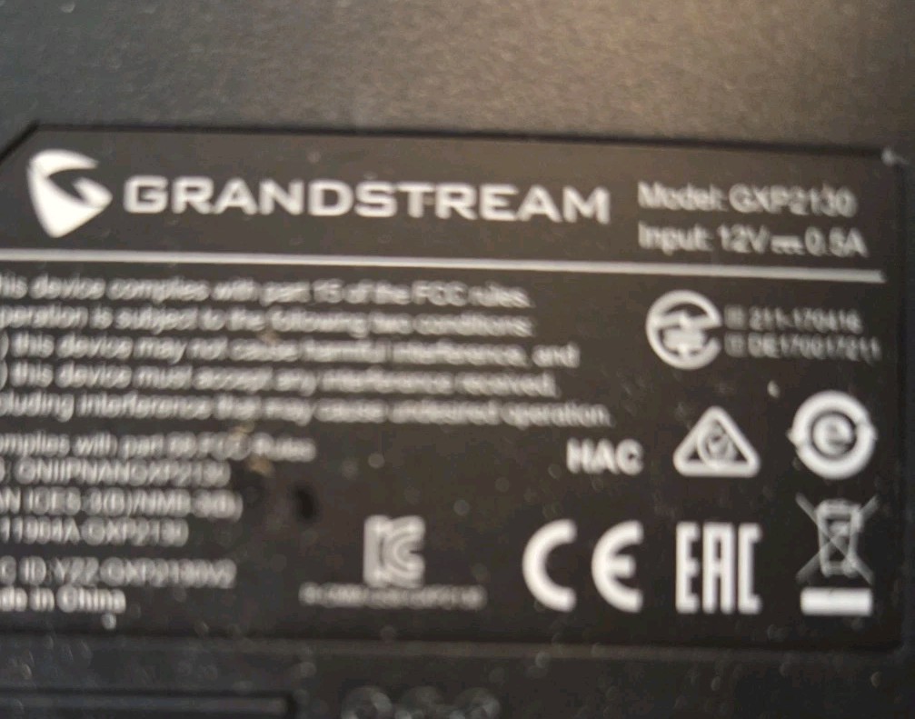 Grandstream GXP2130 & GXP1620 Phone With Cables & Power Supply
