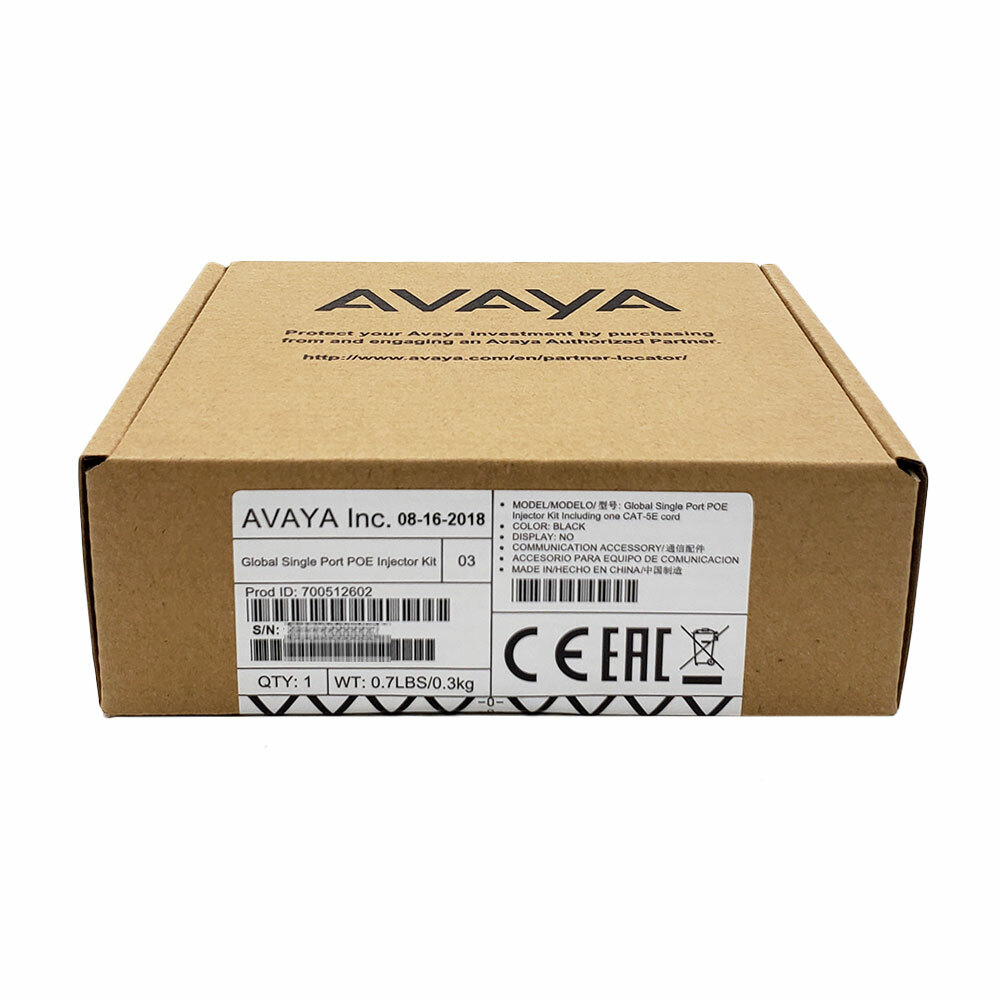 Avaya GSPPOE PoE Injector (700512602, Replaces SPPOE-1A) Brand New 1 Yr Warranty