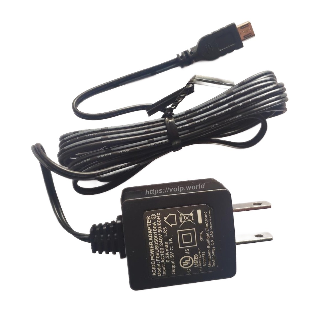 Grandstream US Power Adapter USB Power Adapter Genuine Accessory for HT801 HT802 (USA NA)