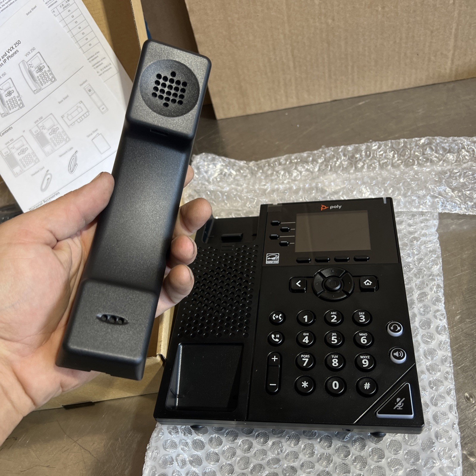 Poly OBi VVX 250 IP Phone Corded Corded Desktop Wall Mountable Black Nos Surplus
