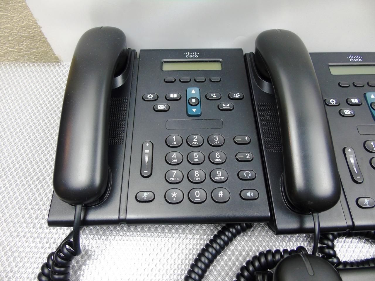 Lot of 6 – Cisco IP Phone CP-6921 CP-6921-C-K9 VOIP IP Phone w/ Handsets Black