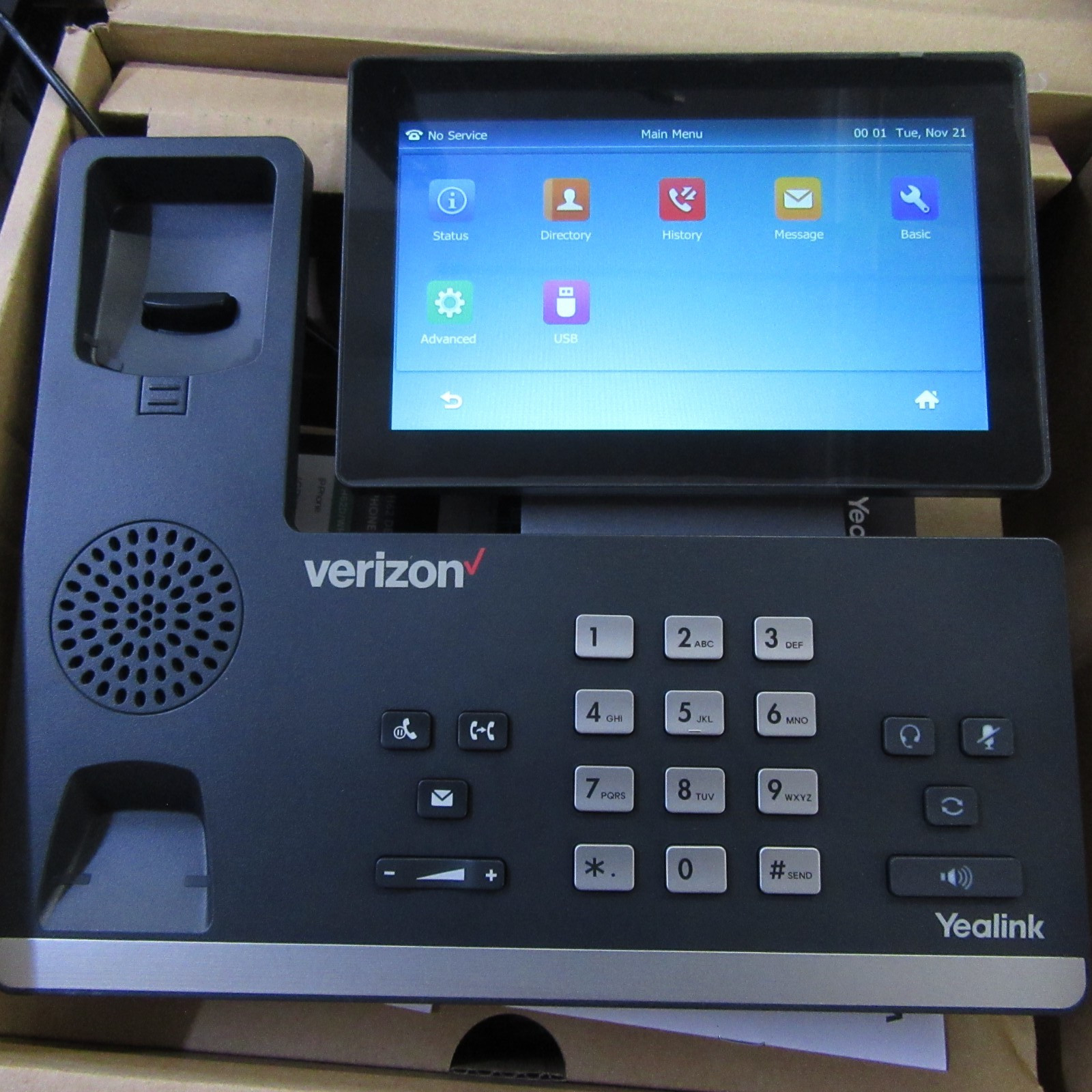 YeaLink SIP-T57W IP PoE Phone, Touch Screen, w/ Stand, Verizon Specific T12-C7
