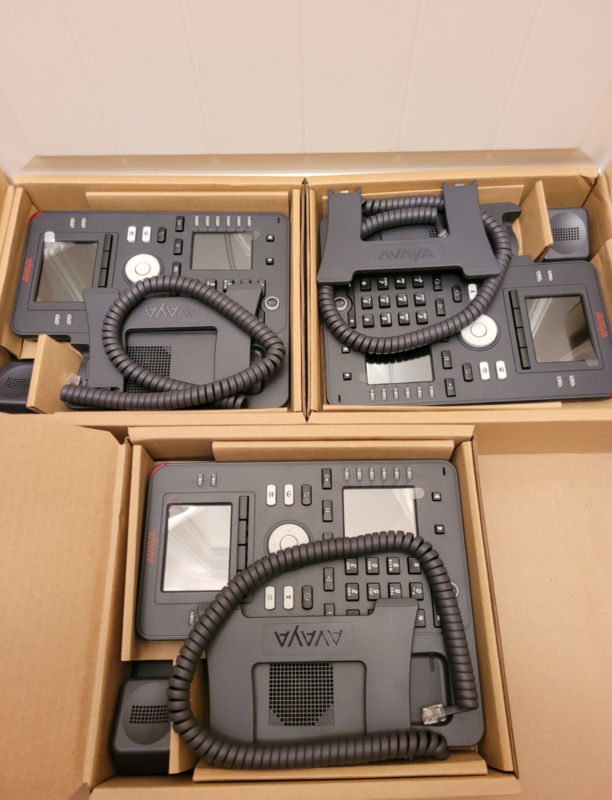 Avaya- Model J159- Corded Gigabit IP Phone- Black- New Old Stock- Lot Of 3!