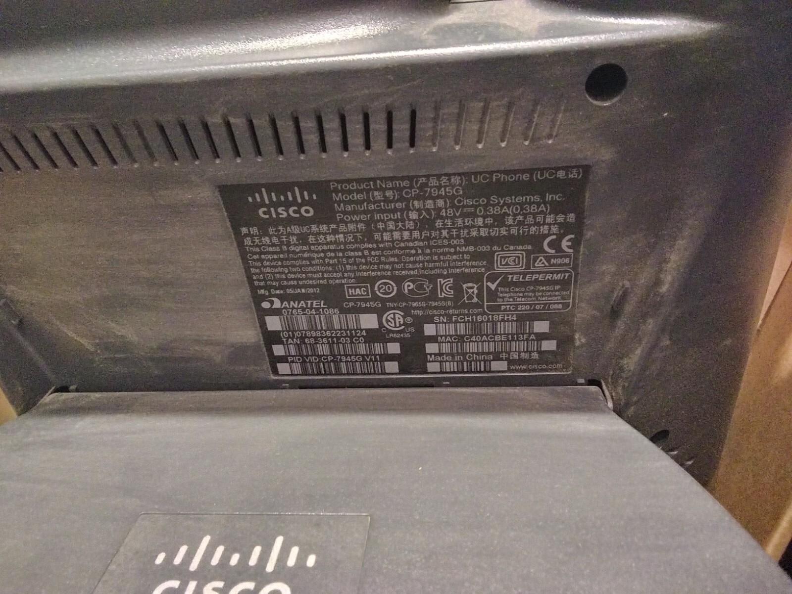 Lot Of 7 Cisco IP Phone 7945 CP-7945G