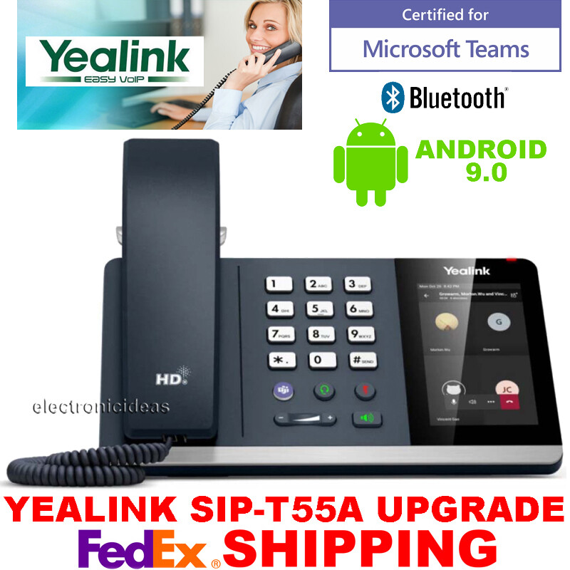 YEALINK MP54 MICROSOFT TEAMS 4″ TOUCH SCREEN VOIP SIP IP PoE PHONE