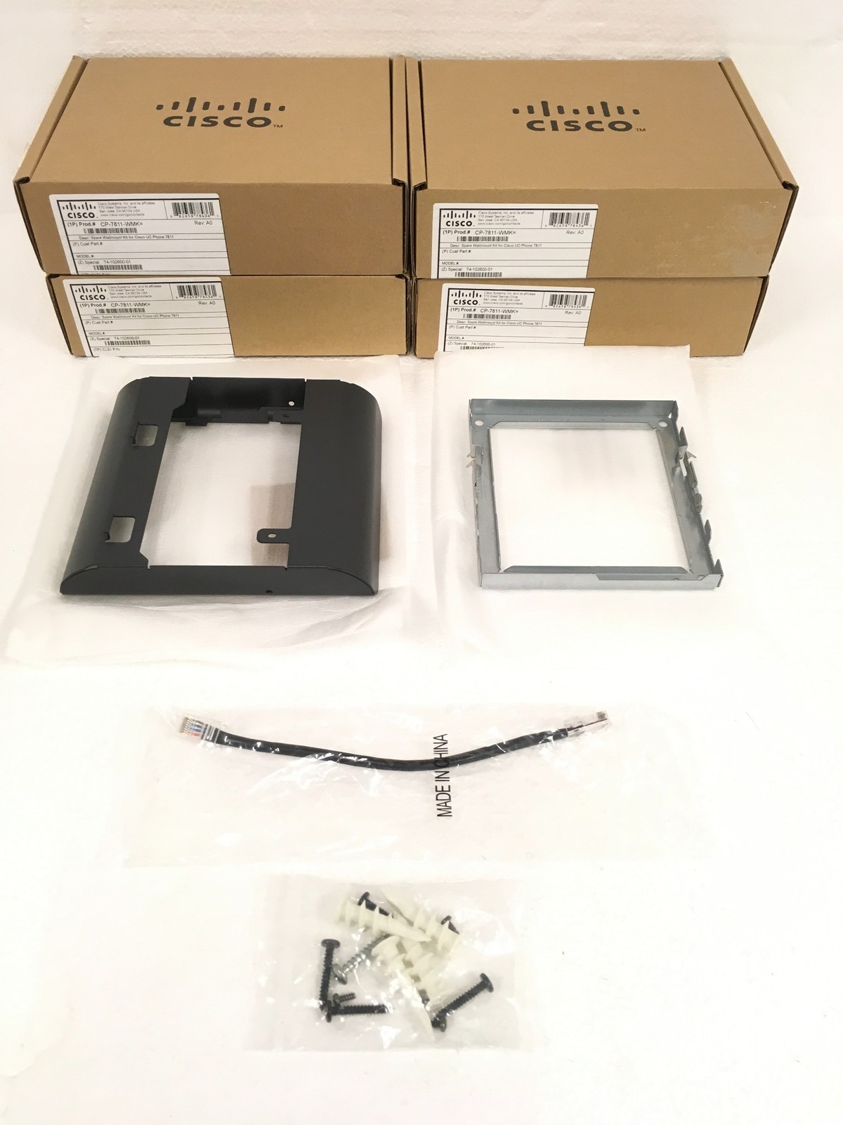 NEW Cisco CP-7811-WMK Wall Mount Kit 74-102600-01 w/Cable & Screws FREE SHIP QTY
