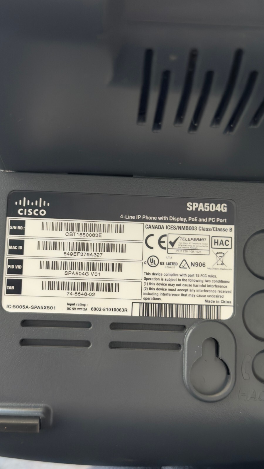 Cisco SPA 504G 4-Line, 2-Port IP Phone
