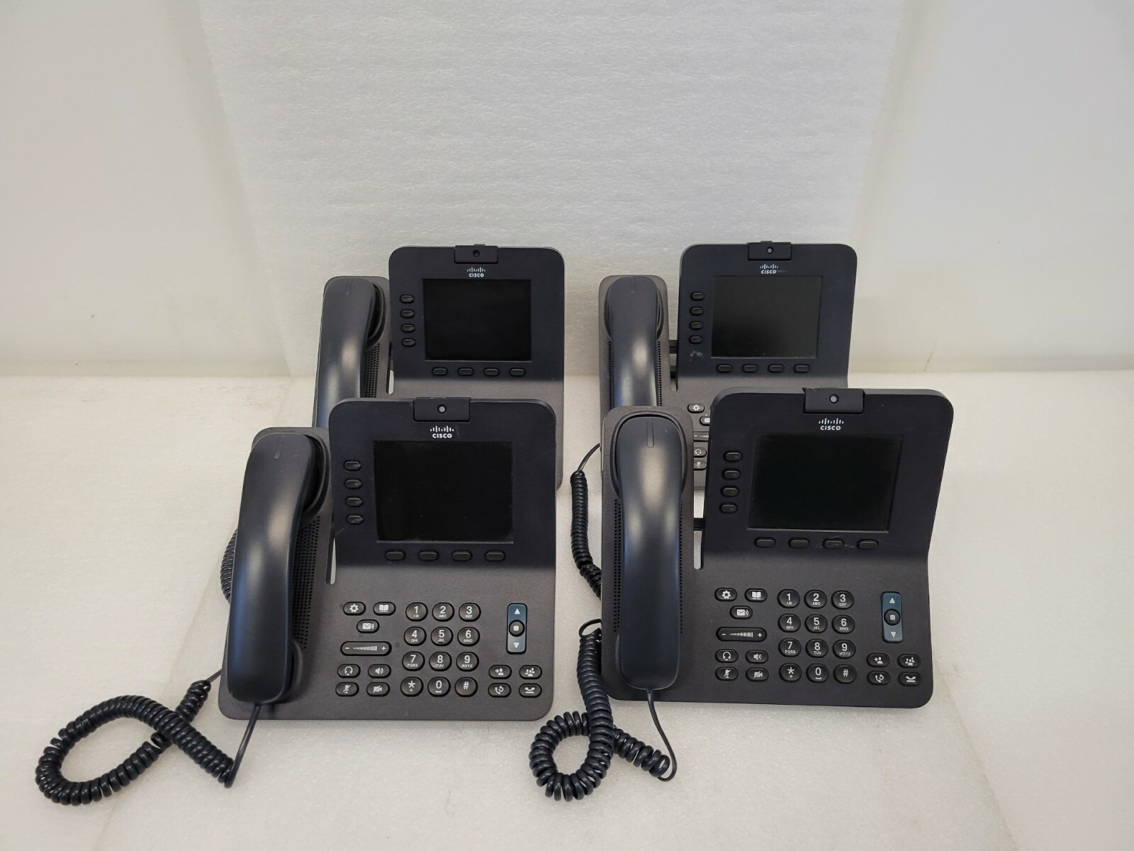 Lot of 4 Cisco CP-8945-K9 Unified 4-Line Video Conference IP Phones CP-8945