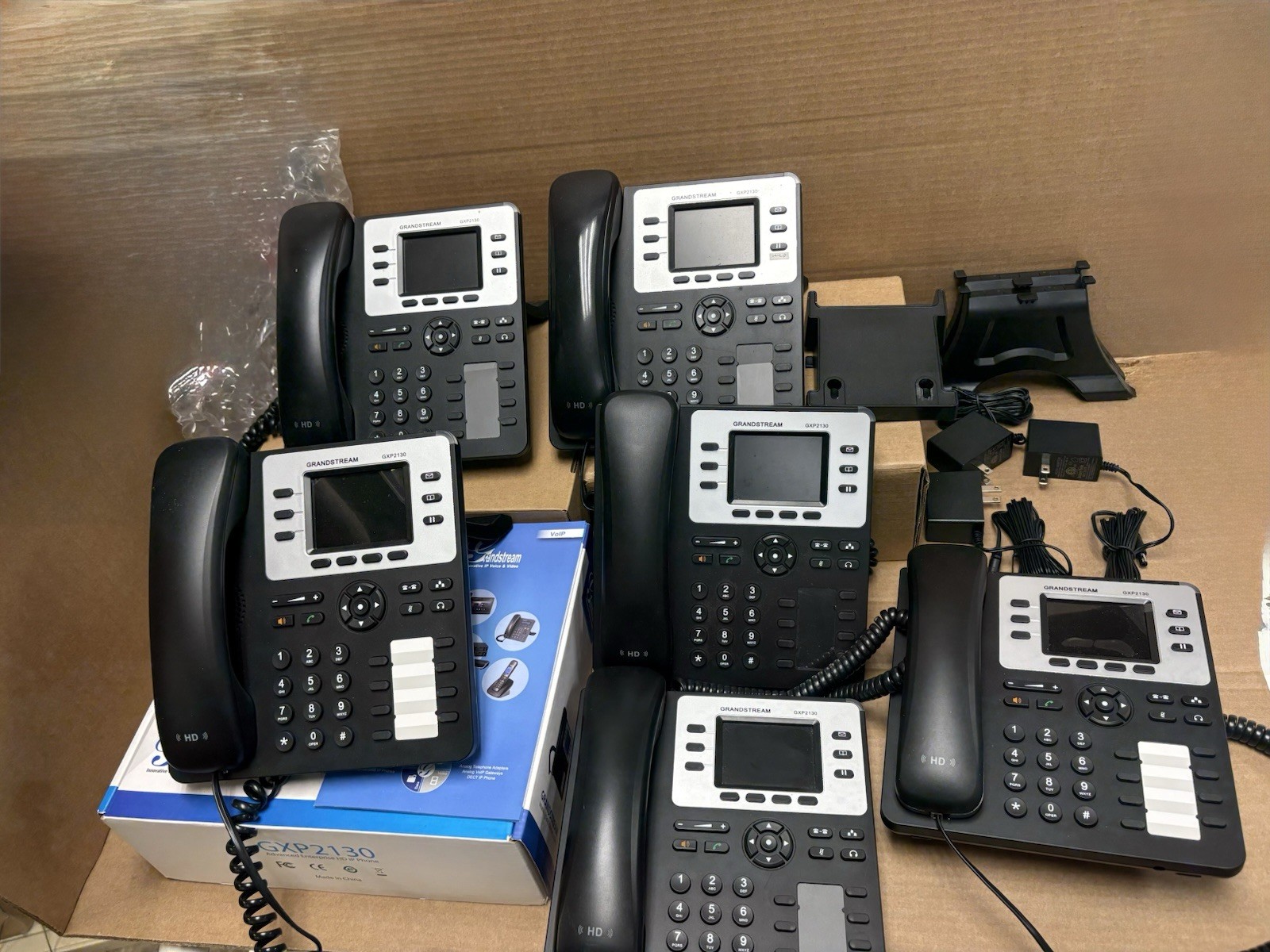 6 Grandstream GXP2130 V2 Business VoIP Phones Used TESTED You Get 6! In USA!