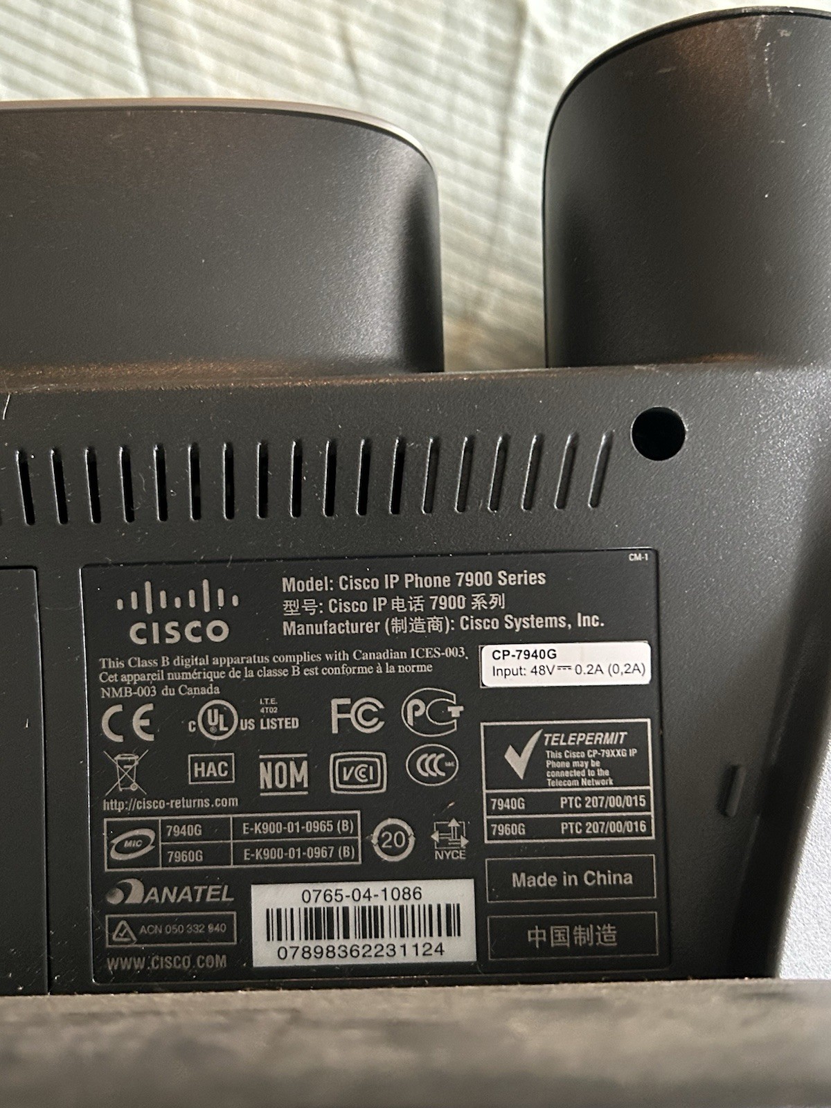 Cisco IP Phone 7940 VoIP Business 2-Line Speakerphone PoE Ethernet