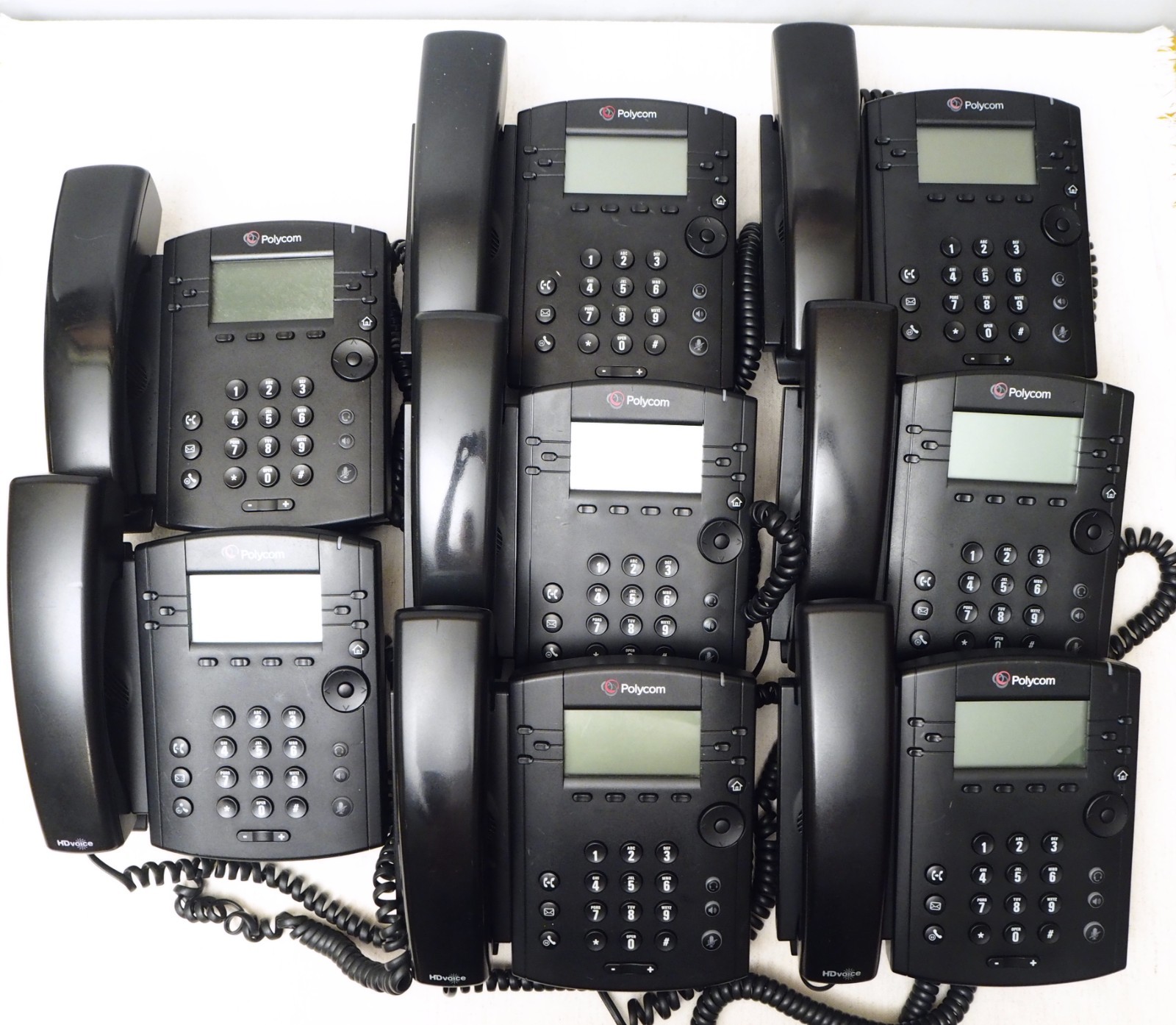 Lot of 8 Polycom VVX310 VoIP 6 Line Business Media Phones No Stands or Adapters